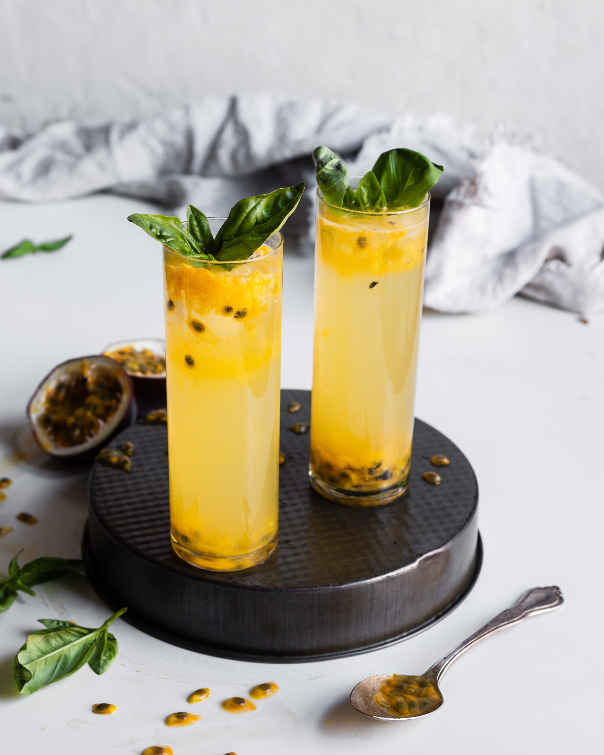 Passion Fruit Cocktail With Basil - Rachel Gurjar